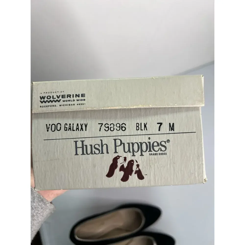 Hush Puppies Women's Suede Black Voo Galaxy Pumps Heels Classic Size 7